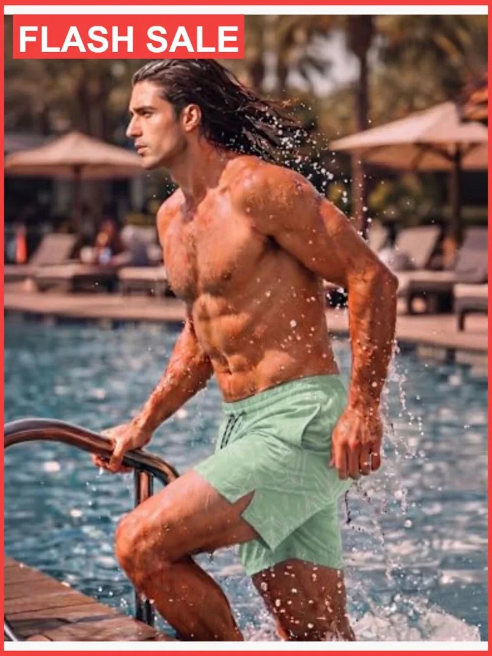 Men's Swim Trunks with Compression Liner Quick Dry Board Shorts